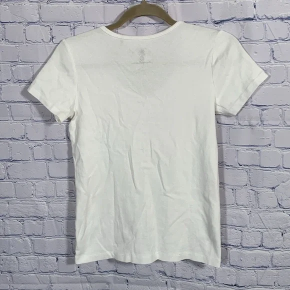 Tommy Bahama Women’s Vneck Short Sleeve Tee in White Size S - Picture 4 of 4